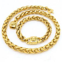 Pánska pozlátená oceľová súprava hrubá-312335-01