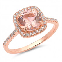 Strieborný prsteň s ružovým kamienkom