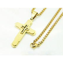 Oceľový náhrdelník s krížom-277000-01
