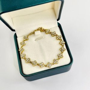 Dámsky oceľový náramok kryštálový