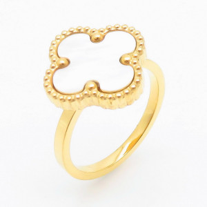 Oceľový prsteň biely 