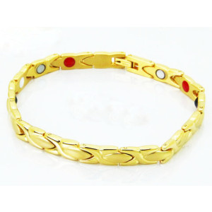 Oceľový náramok pozlátený