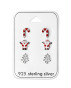 Detský vianočný strieborný set náušníc Vianoce