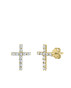 Strieborné pozlátené náušnice krížik 