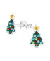 Stieborné náušnice Vianočný stromček 